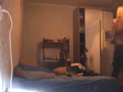 Two natural females changing their clothes in a movie from my spy webcam